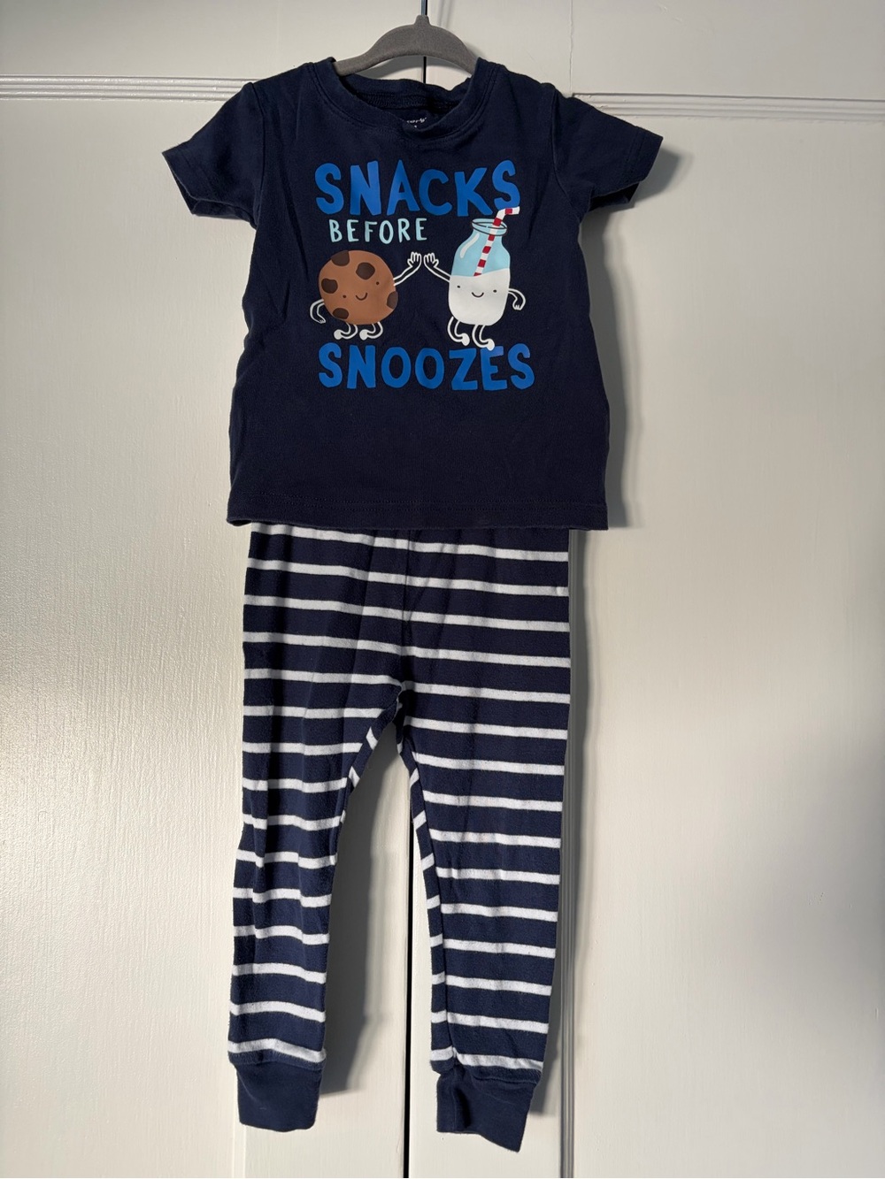 Carter’s Snacks Before Snoozes Milk and Cookies Toddler Pajama Set 24 Months